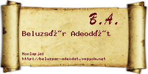 Beluzsár Adeodát névjegykártya